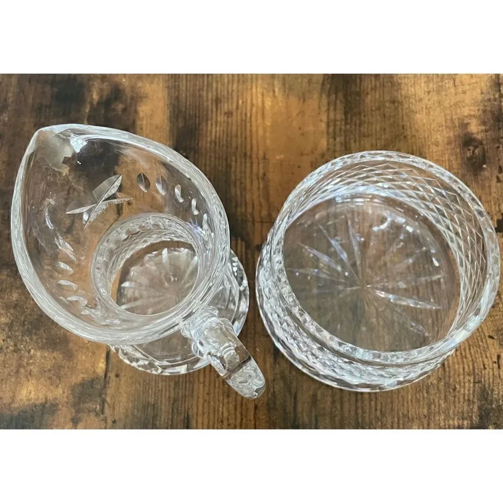 VINTAGE WATERFORD CRYSTAL ALANA OPEN SUGAR AND CREAMER (DISCONTINUED) New